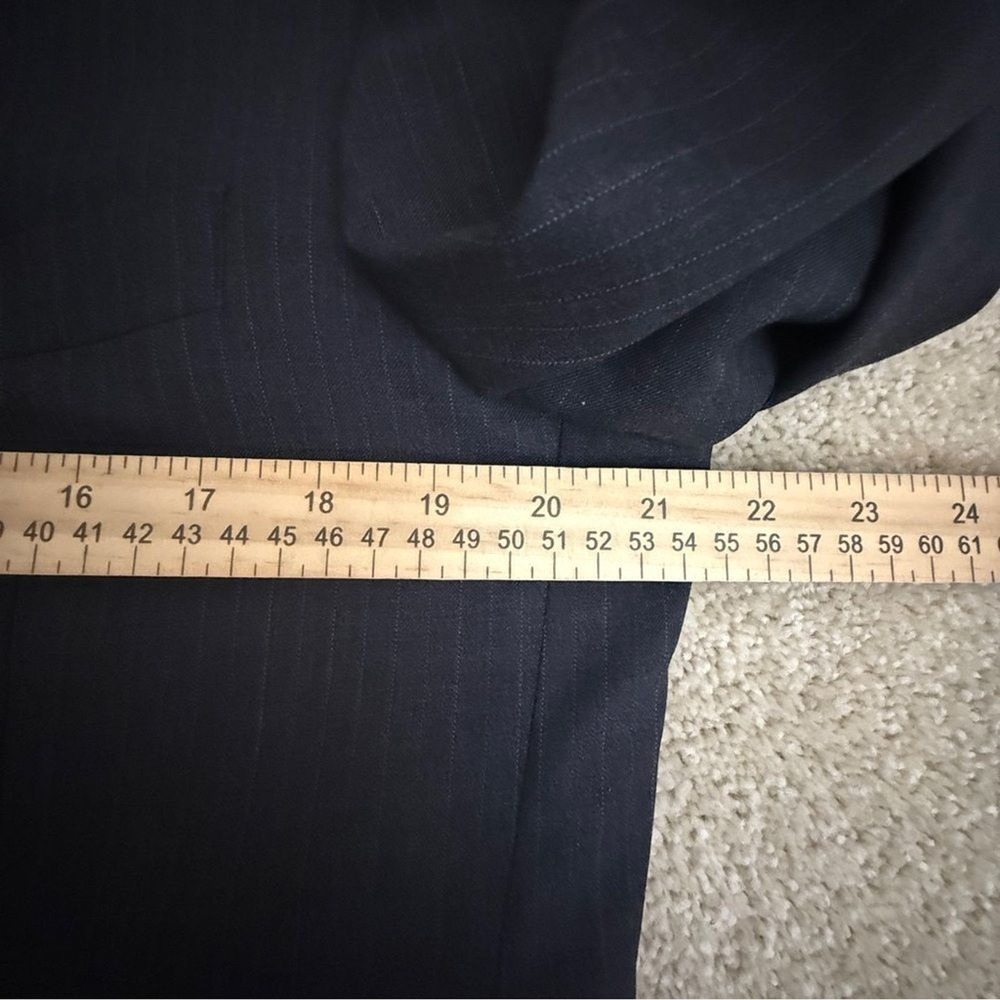 Tasso Elba Sport Coat Blazer 40R‎ Charcoal Gray Wool Pin Stripe - Picture 10 of 14